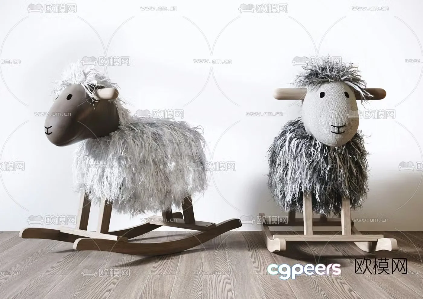 Nordic Sheep Children’s Rocking Chair Toy 3D Model