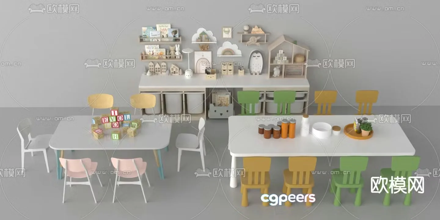 Children’s toys children’s table and chair 3d model