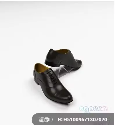 A Pair Of Black Leather Shoes 3D Model – 7391 – VRAY Render