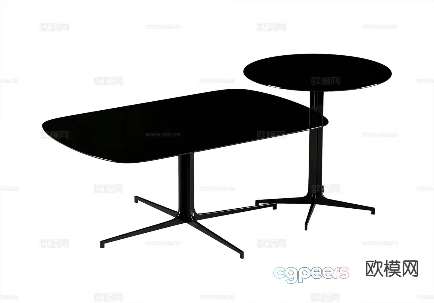 Black coffee table mother-in-law coffee table 3d model