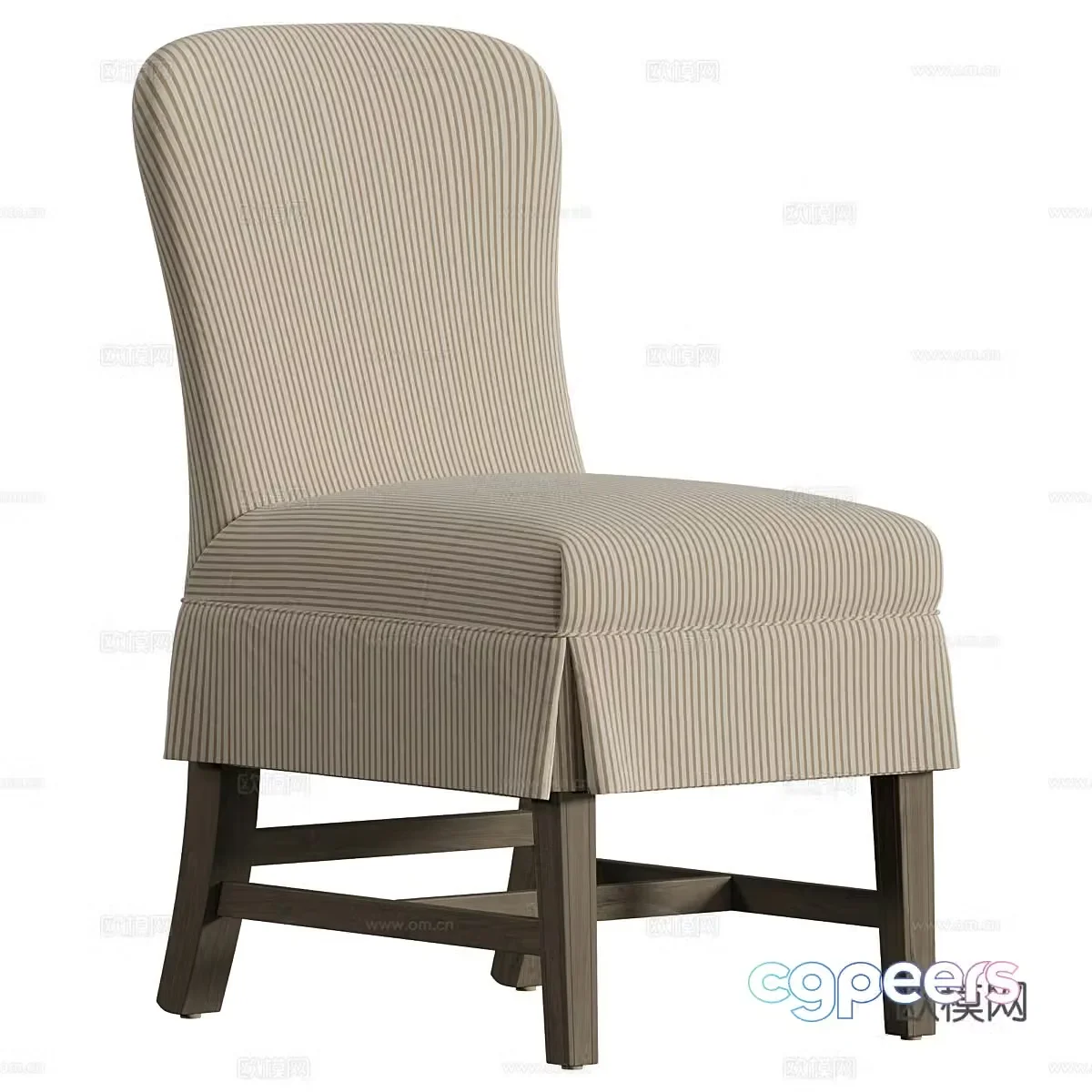 American simple skirt dining chair 3d model
