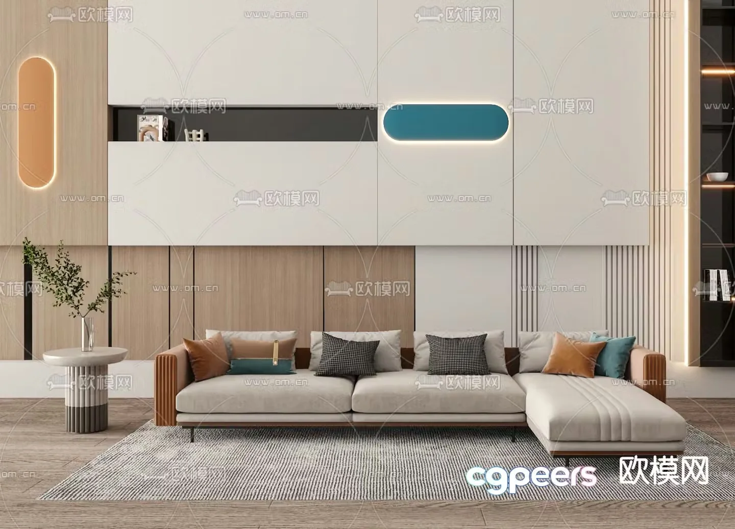 Poliform modern corner sofa 3d model