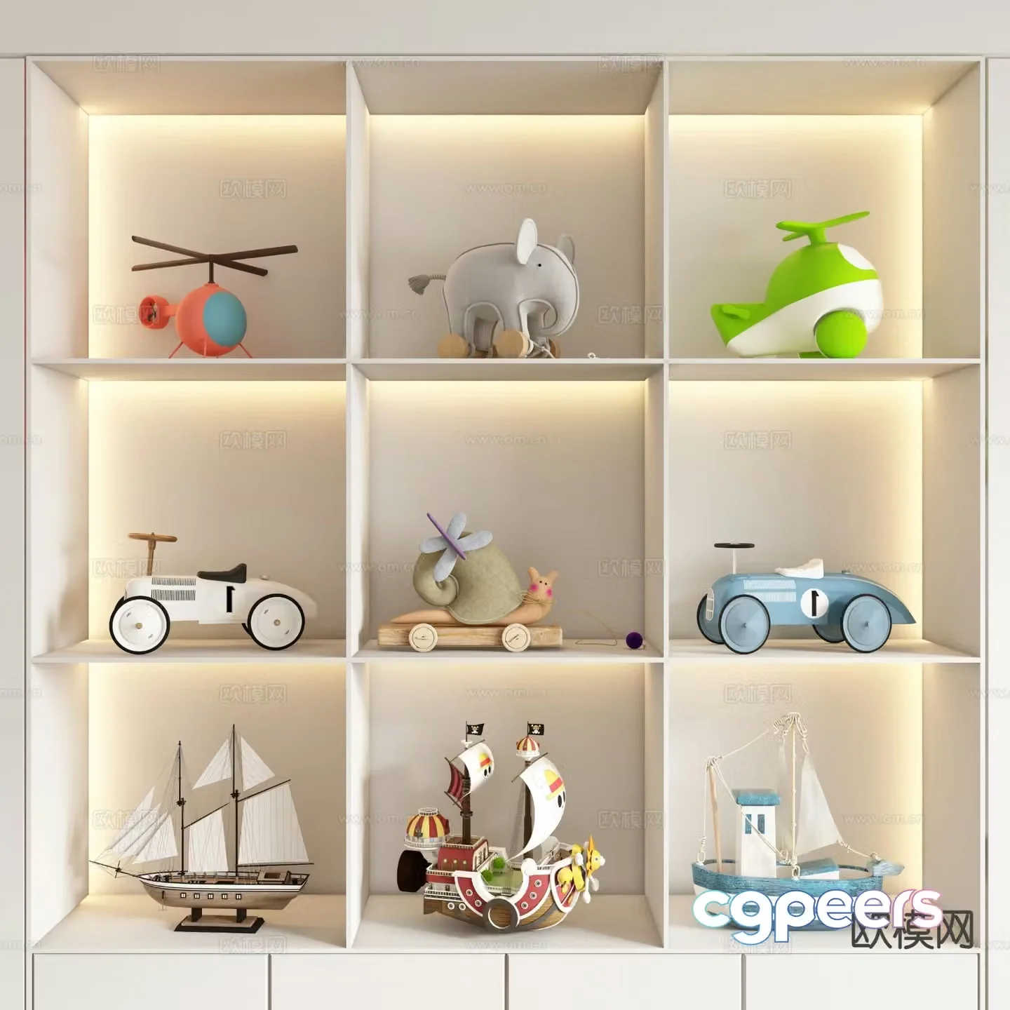 Children’s toy car boat airplane doll 3d model