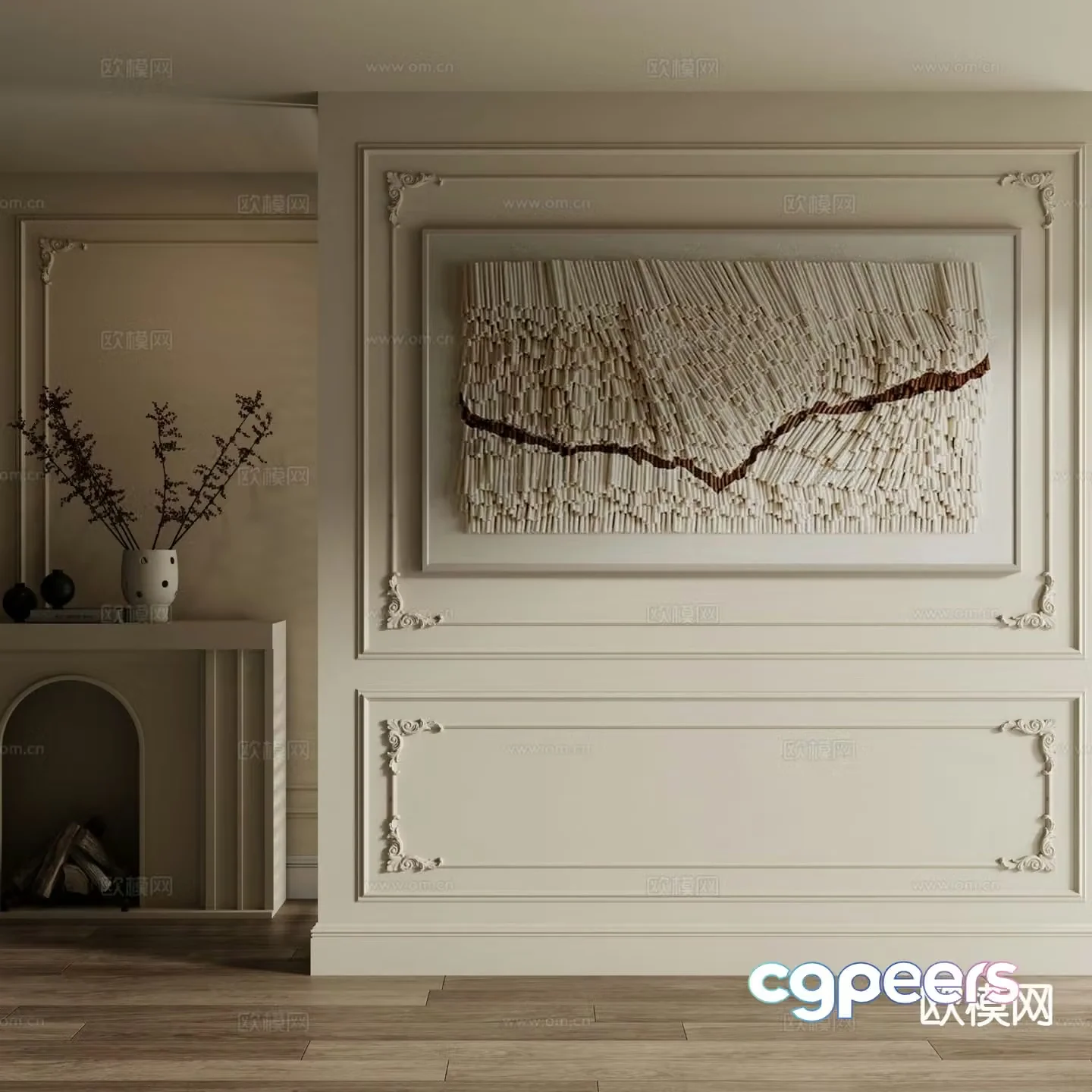French art painting texture painting decorative painting 3d model