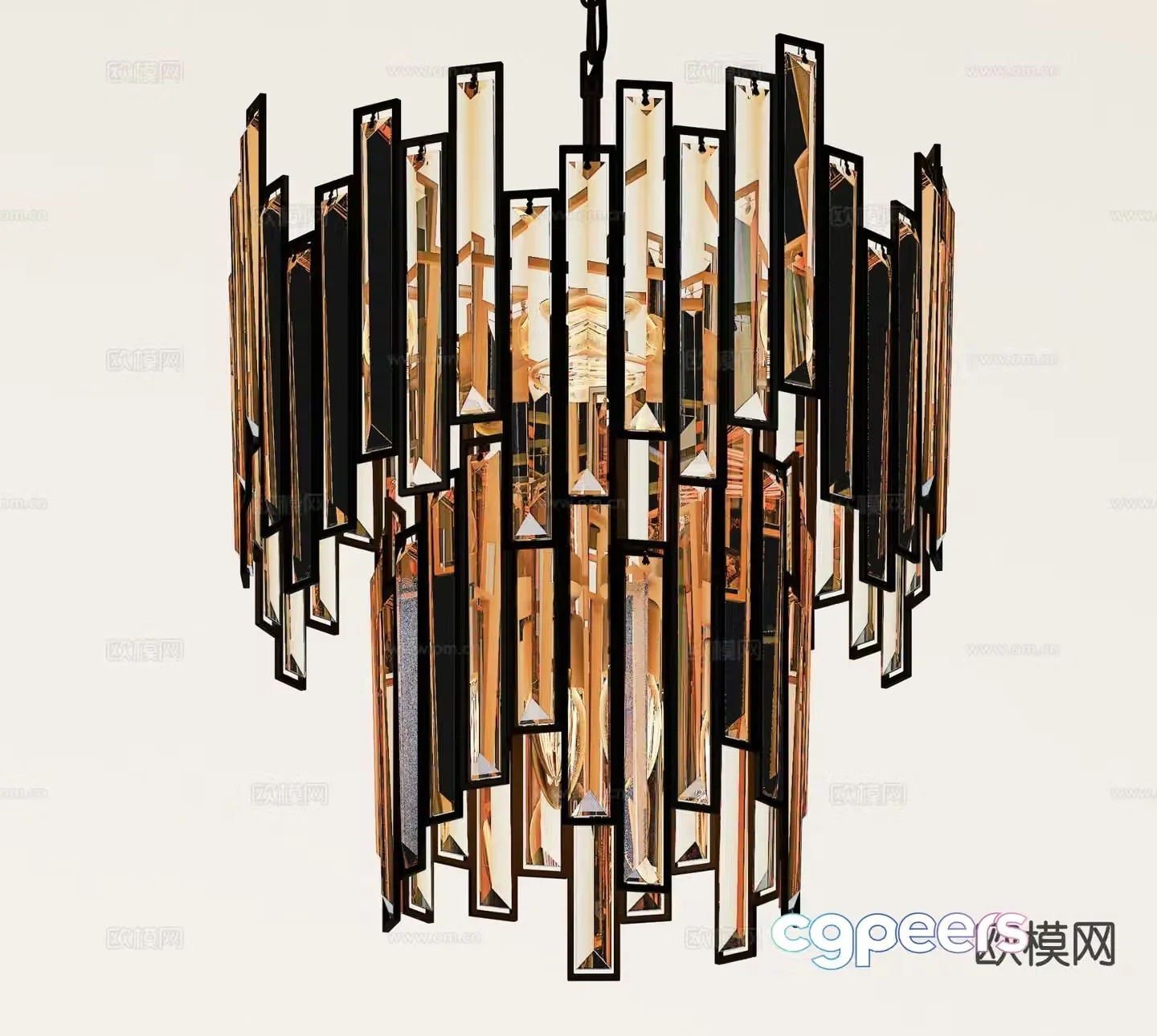 Light luxury chandelier hall chandelier 3d model