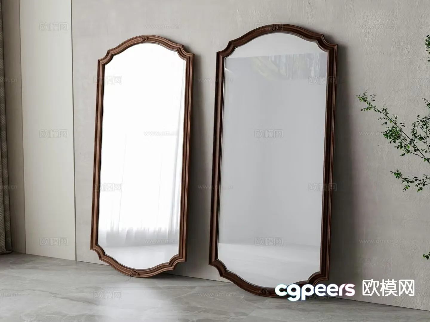 American mirror full length mirror 3d model