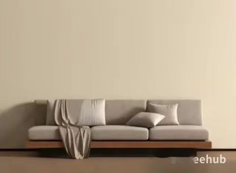 Beige Sofa With Pillows 3D Model – 19978 – VRAY Render
