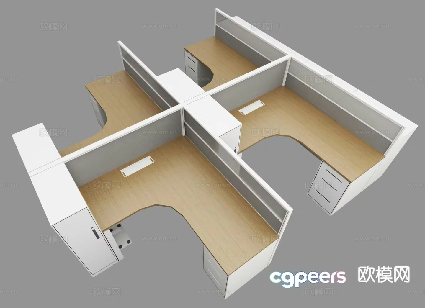 Modern office desk computer desk 3d model