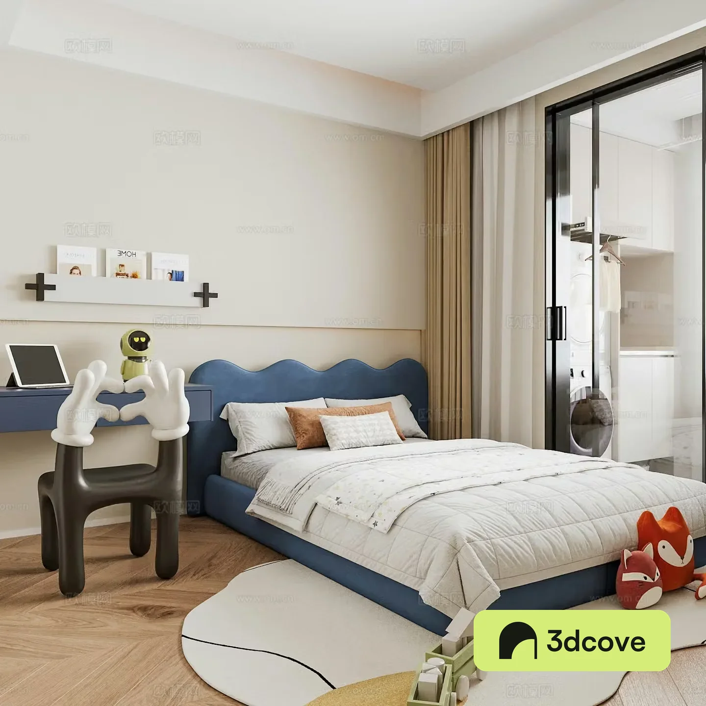 Modern children’s room boy’s room girl’s room children’s bed children’s wardrobe children’s desk