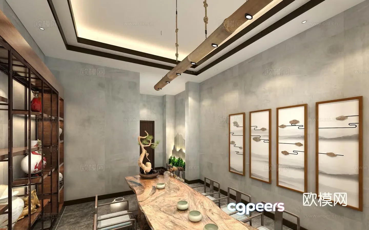 New Chinese tea room 3d model