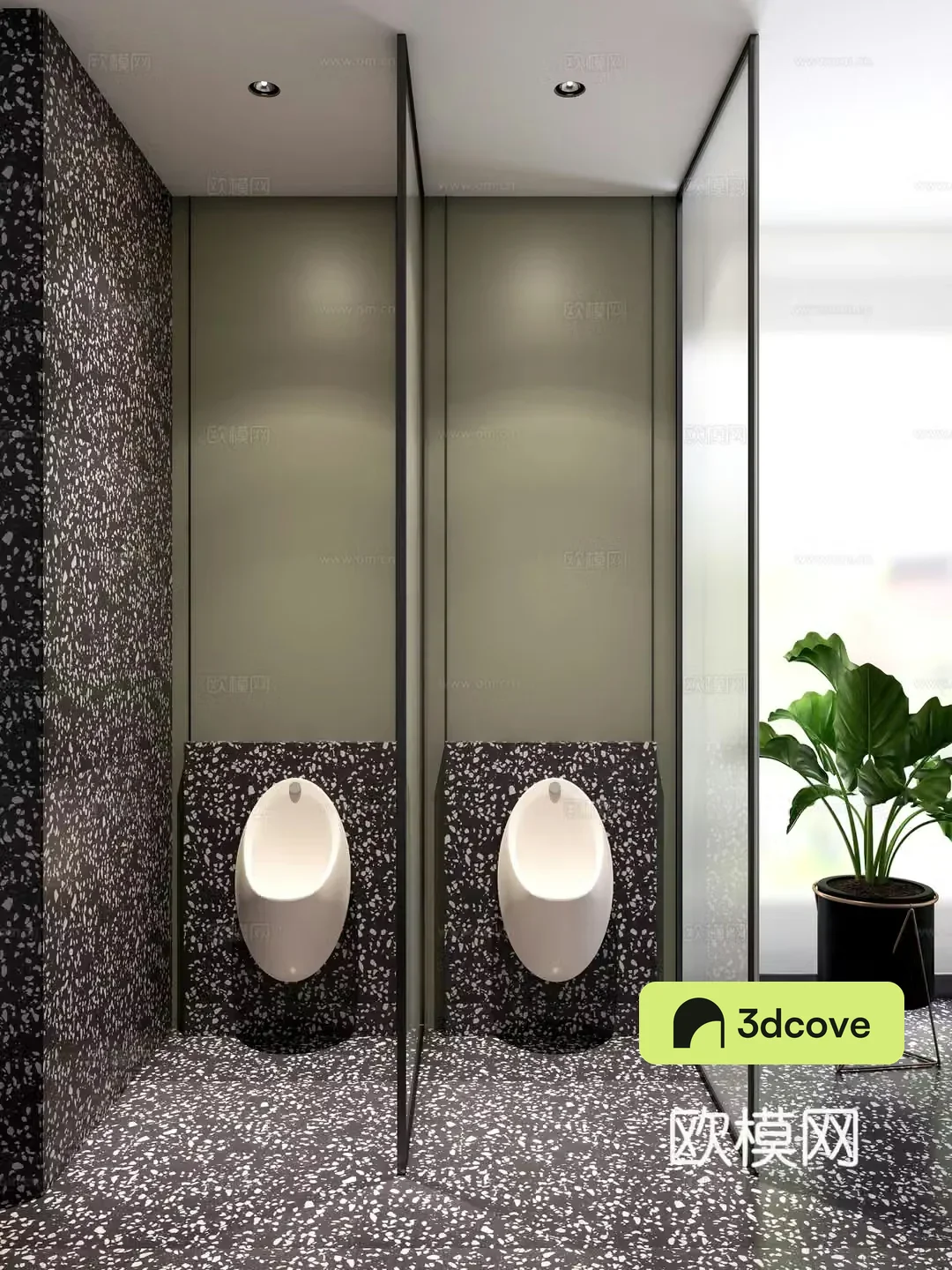 Modern public bathroom area