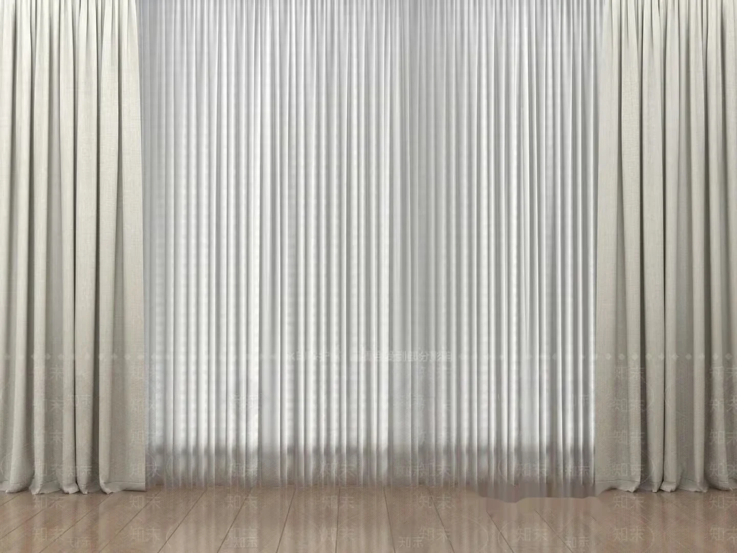 White Curtains 3D Model – 14730 – VRAY Render
