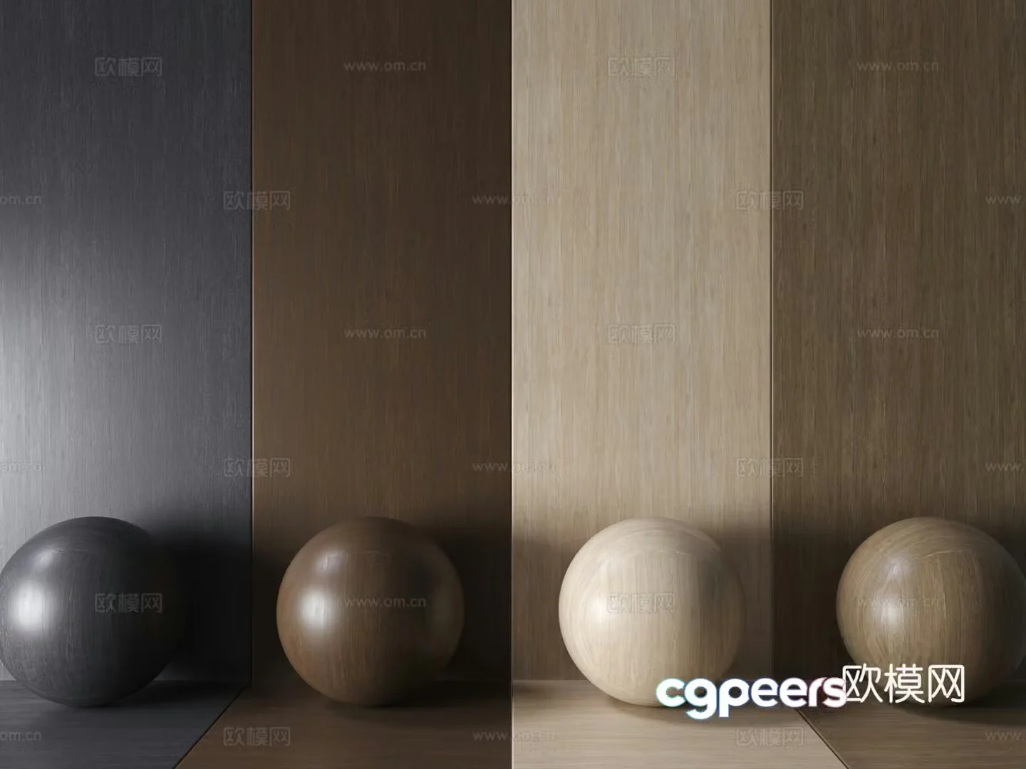 Wood veneer wood grain wall panel 3d model