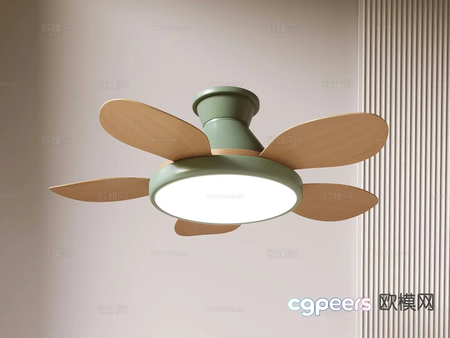 Nordic ceiling fan light fan light 3d model