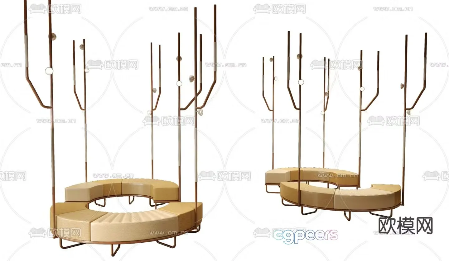 Office sofa lobby sofa public sofa 3d model