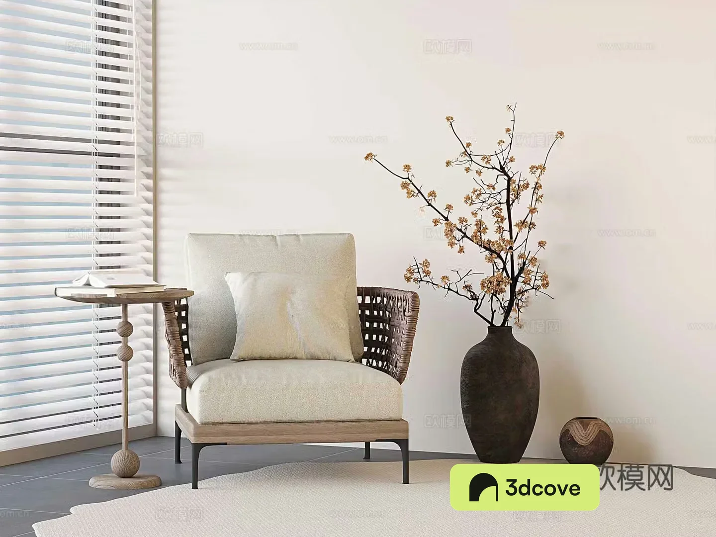 Wabi-sabi sofa chair rattan chair