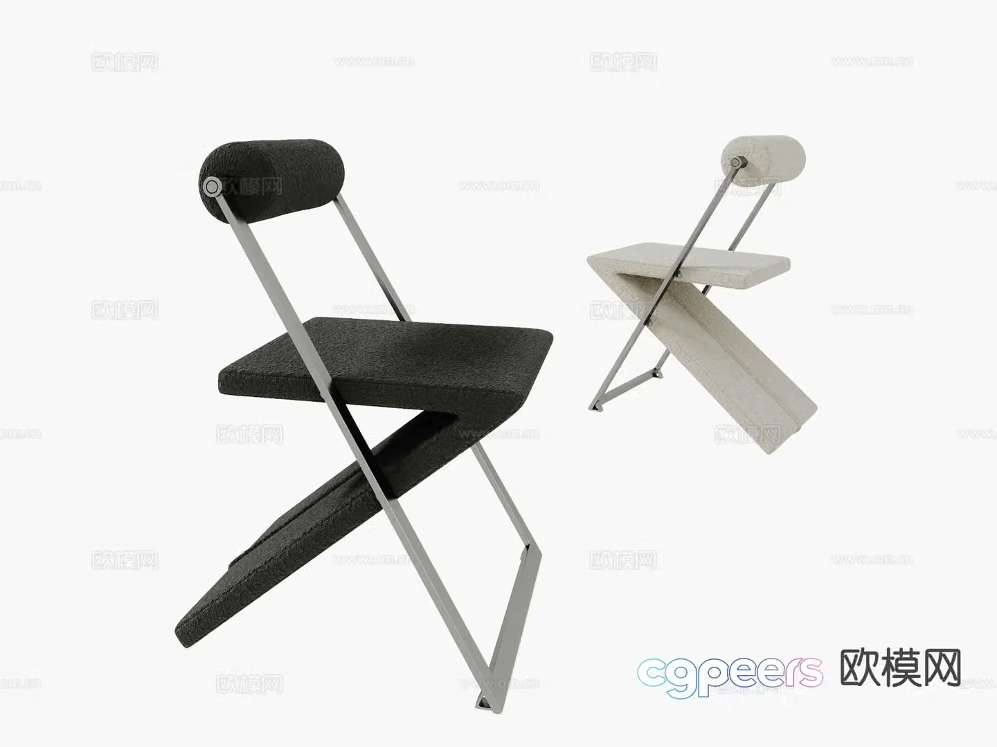 Modern single chair dining chair 3d model