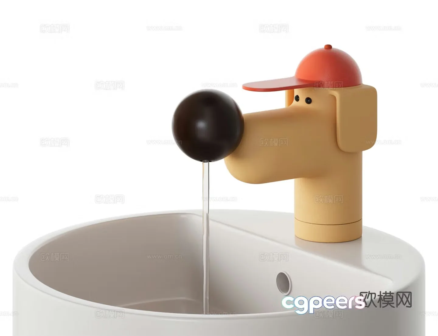 Puppy cartoon faucet 3d model