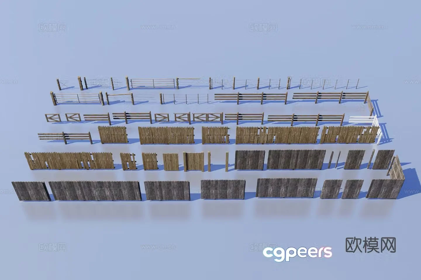 Wooden fence 3d model