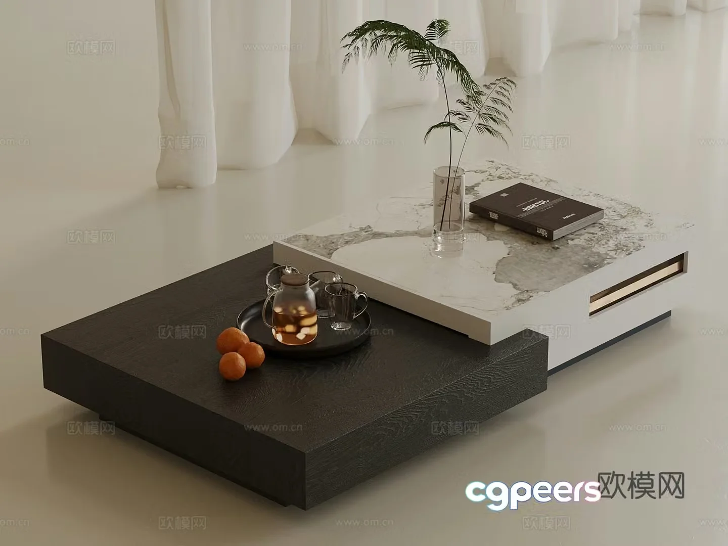 Modern minimalist Italian coffee table 3D model