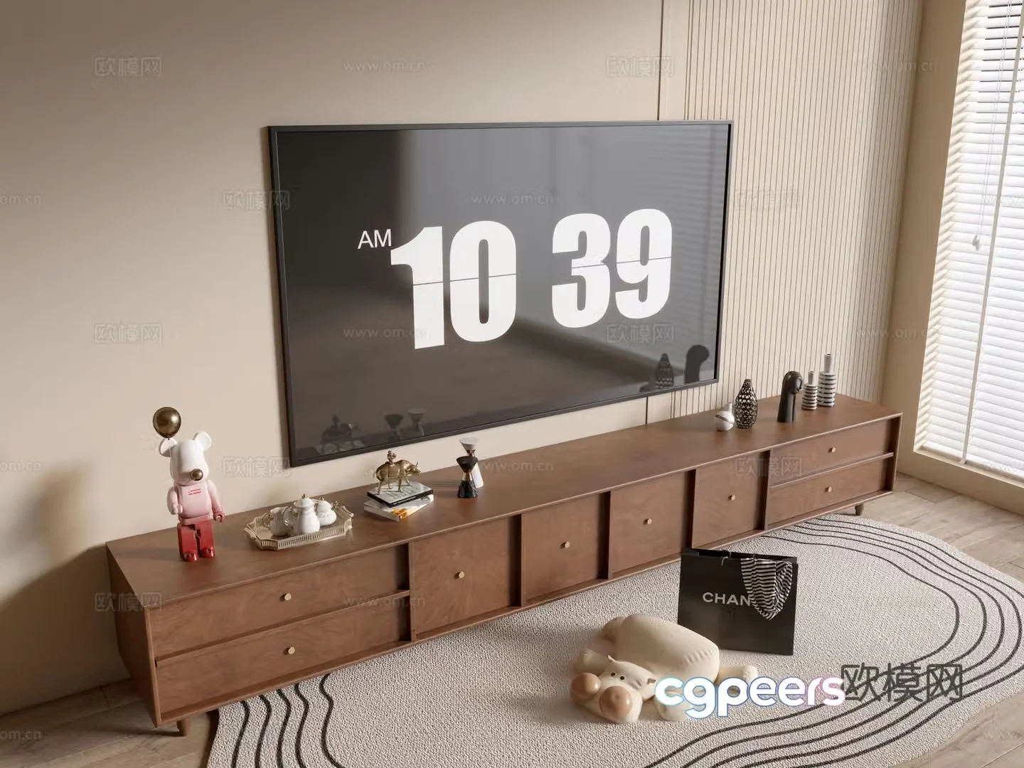 Medieval style TV cabinet 3D model