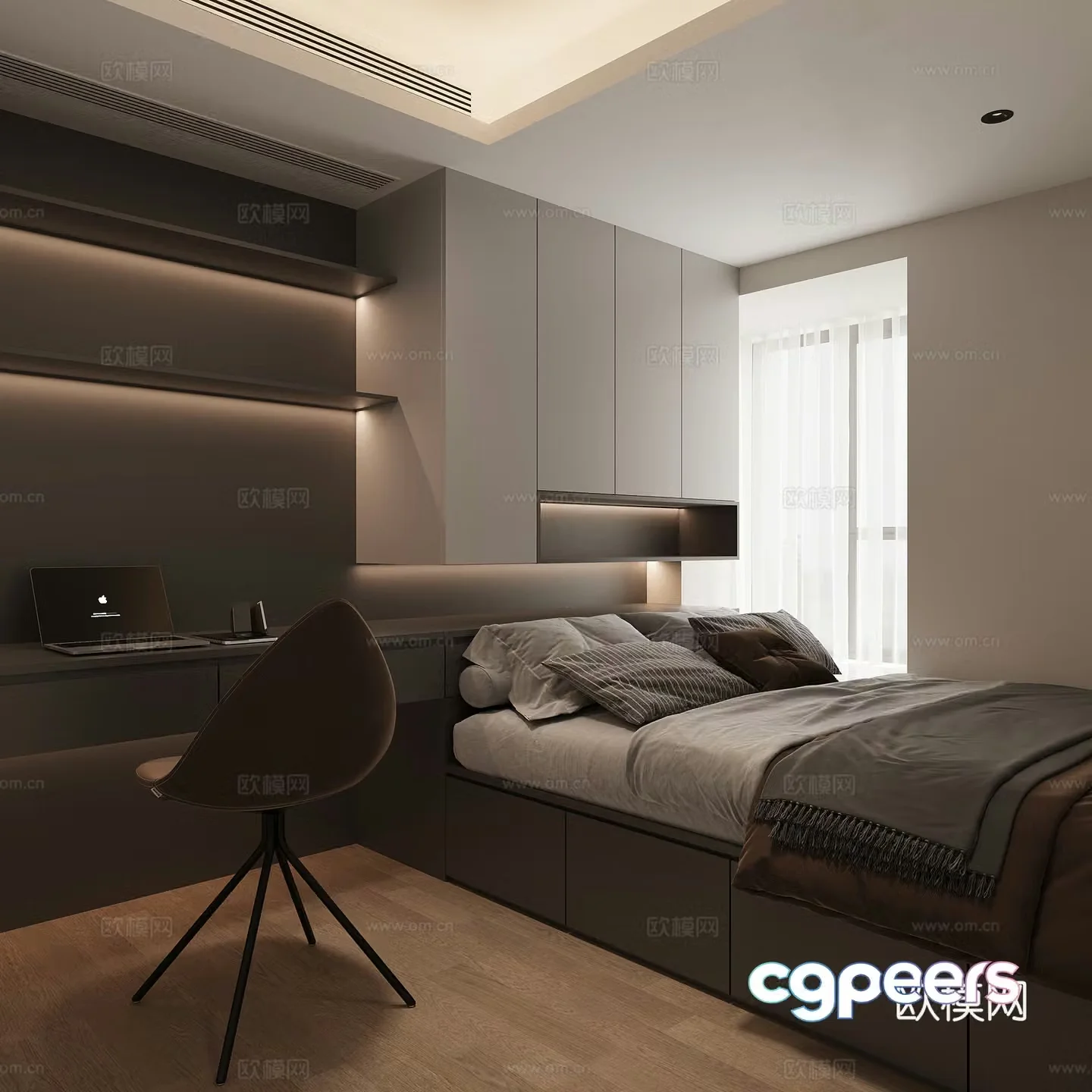 Modern tatami bedroom 3d model