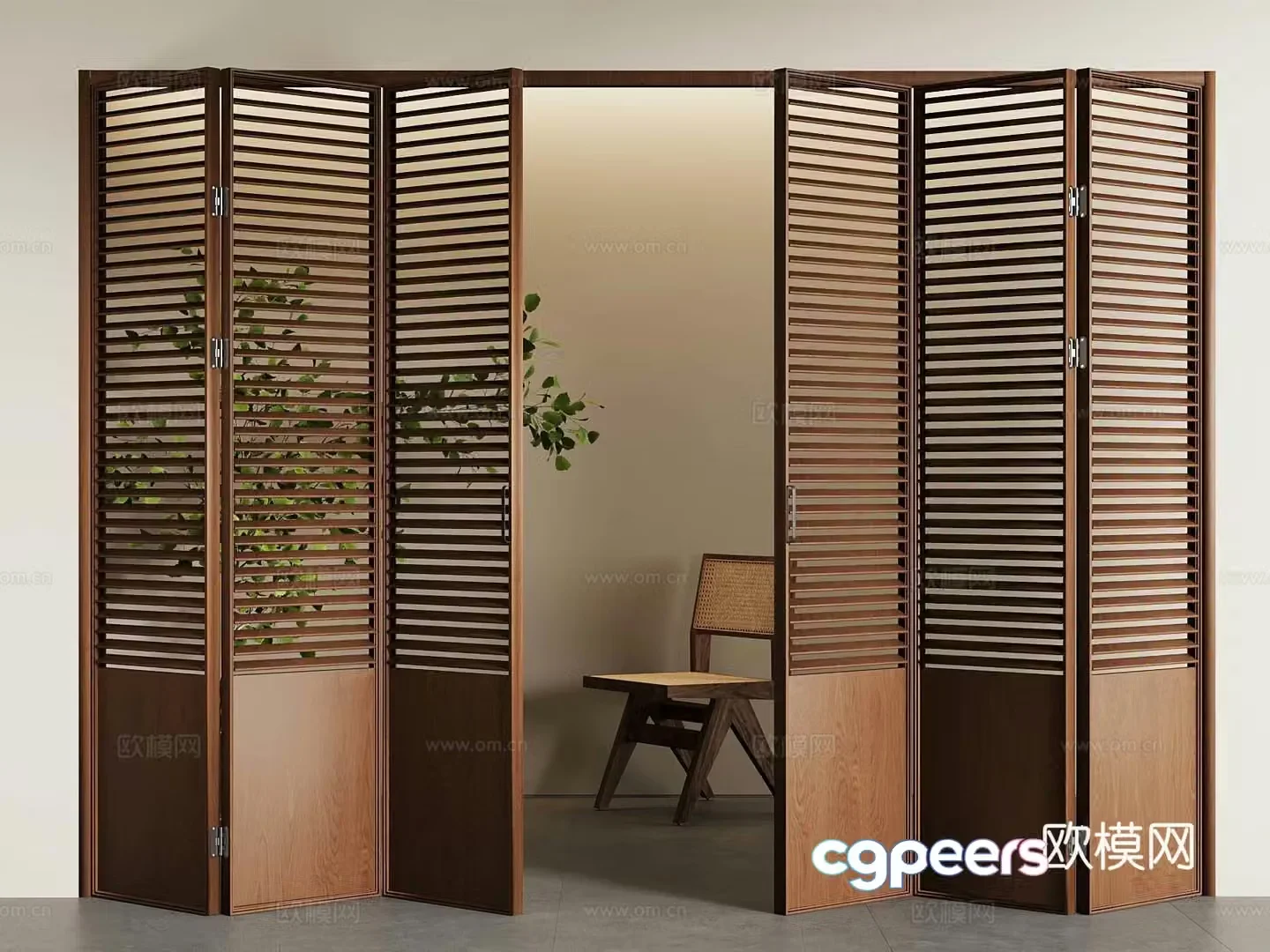 Middle-aged folding door 3D model