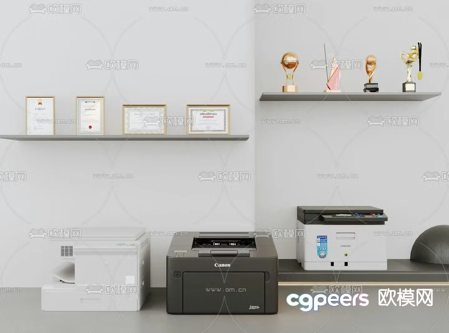 Modern printer copier scanner 3d model