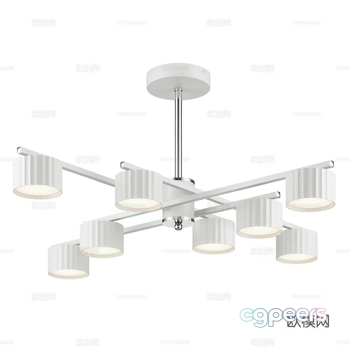 Modern minimalist chandelier restaurant chandelier white chandelier 3d model