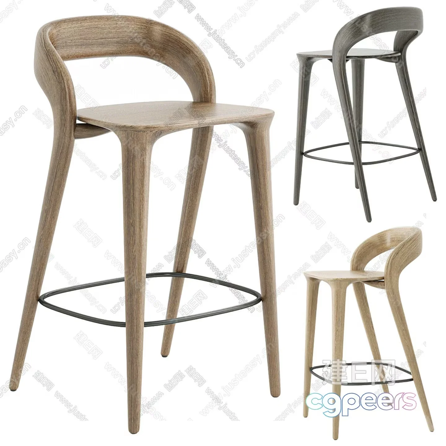 Wooden Bar Stools 3D Model – 5335 – CORONA Render