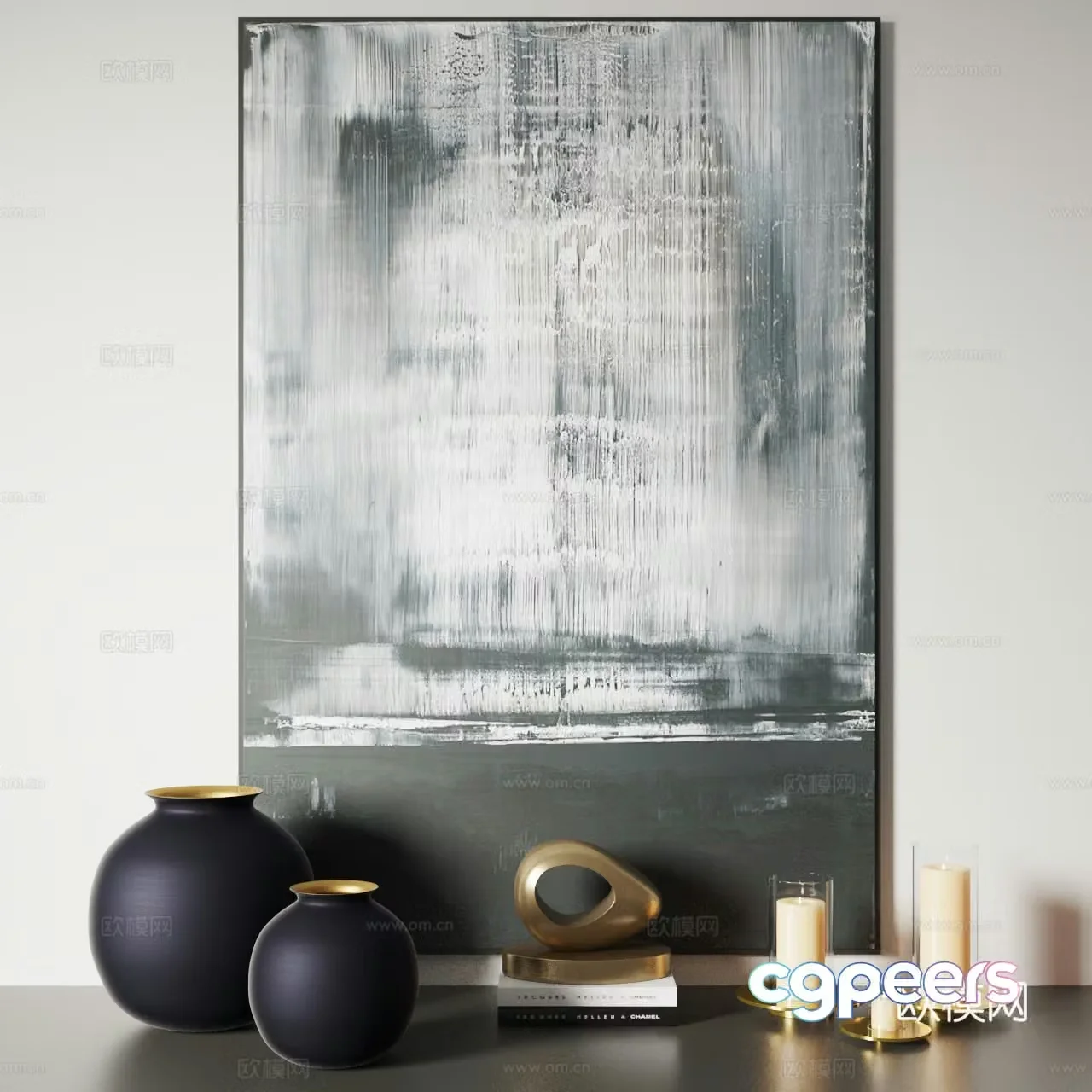 Modern decorative painting Texture painting 3d model