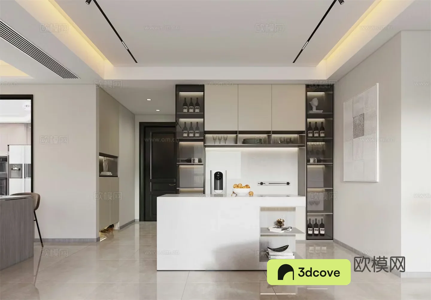Modern minimalist living restaurant