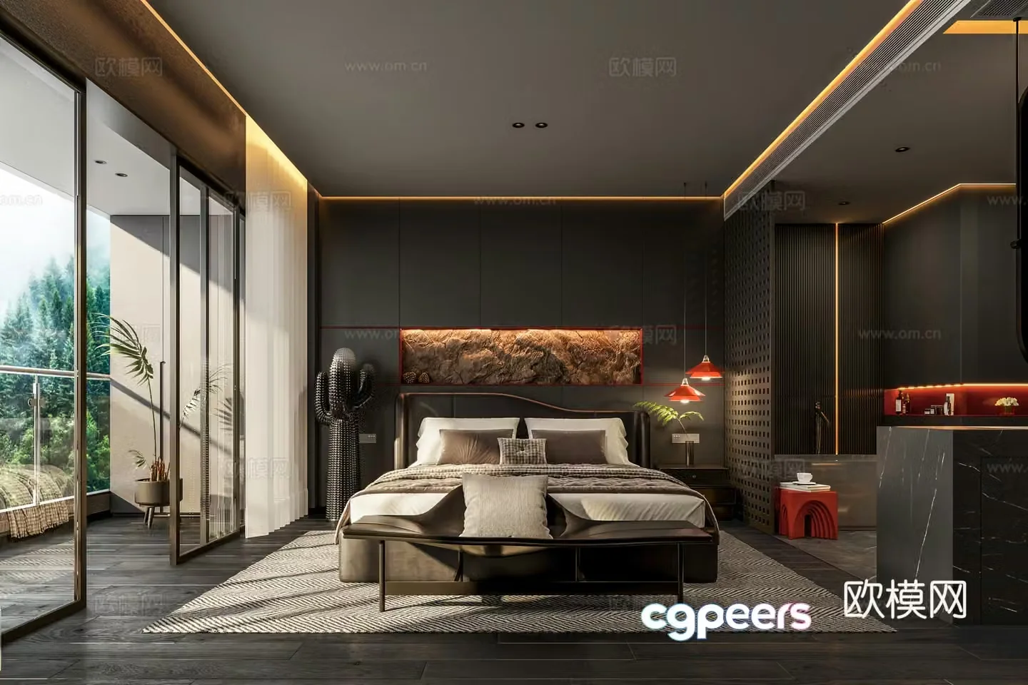 Villa master bedroom 3D model