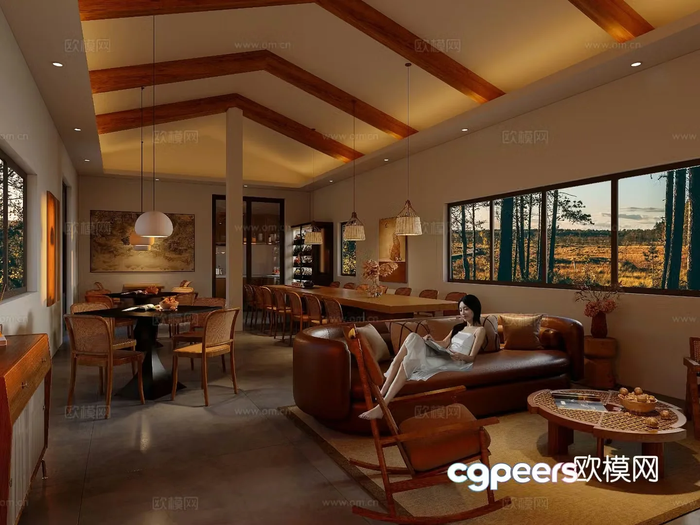 Nordic restaurant 3d model