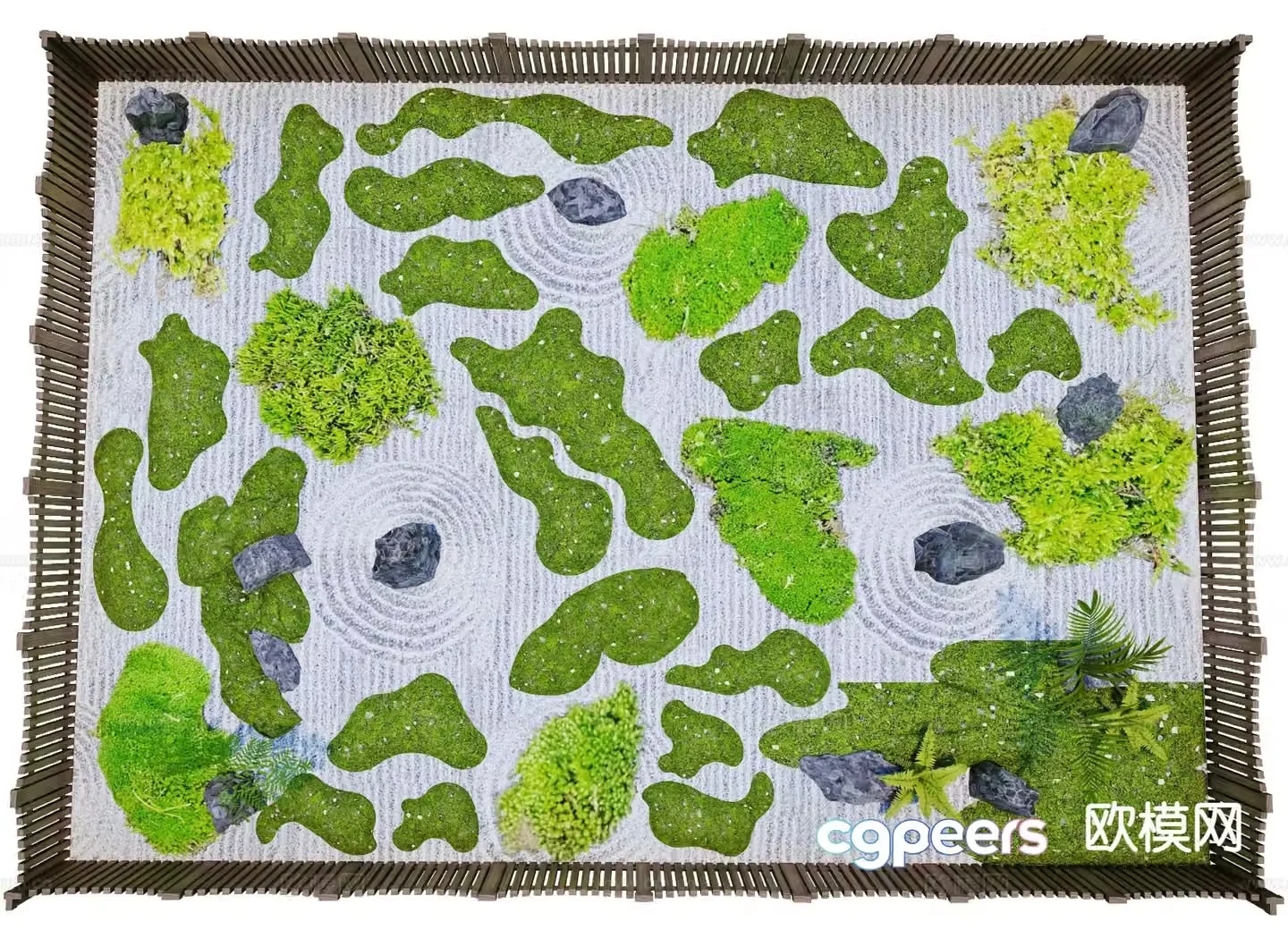 Chinese moss moss stone micro terrain 3d model