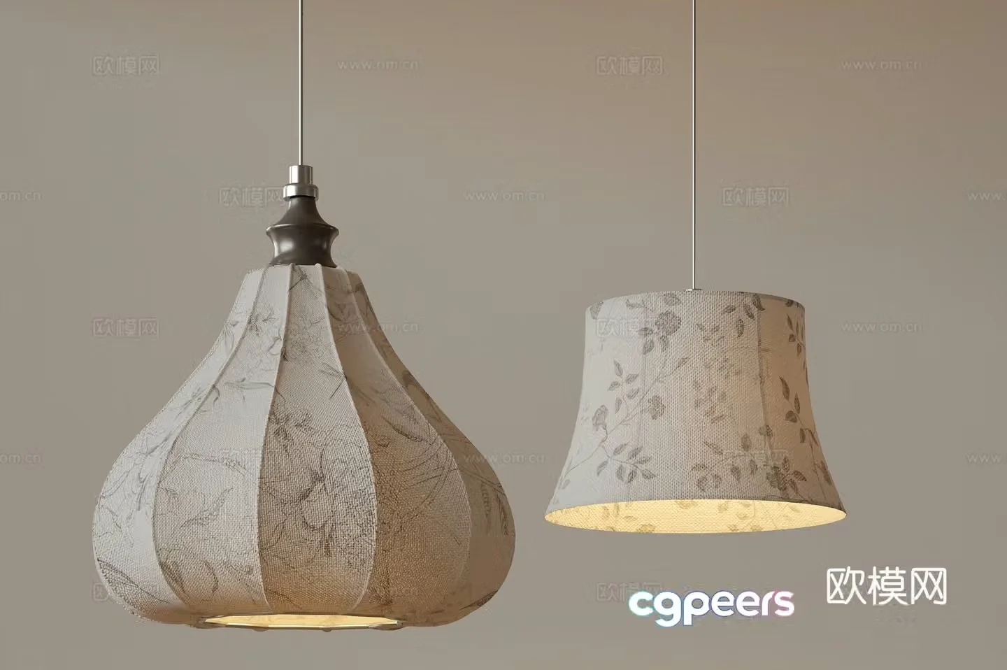 Medieval style small chandelier lampshade chandelier 3d model