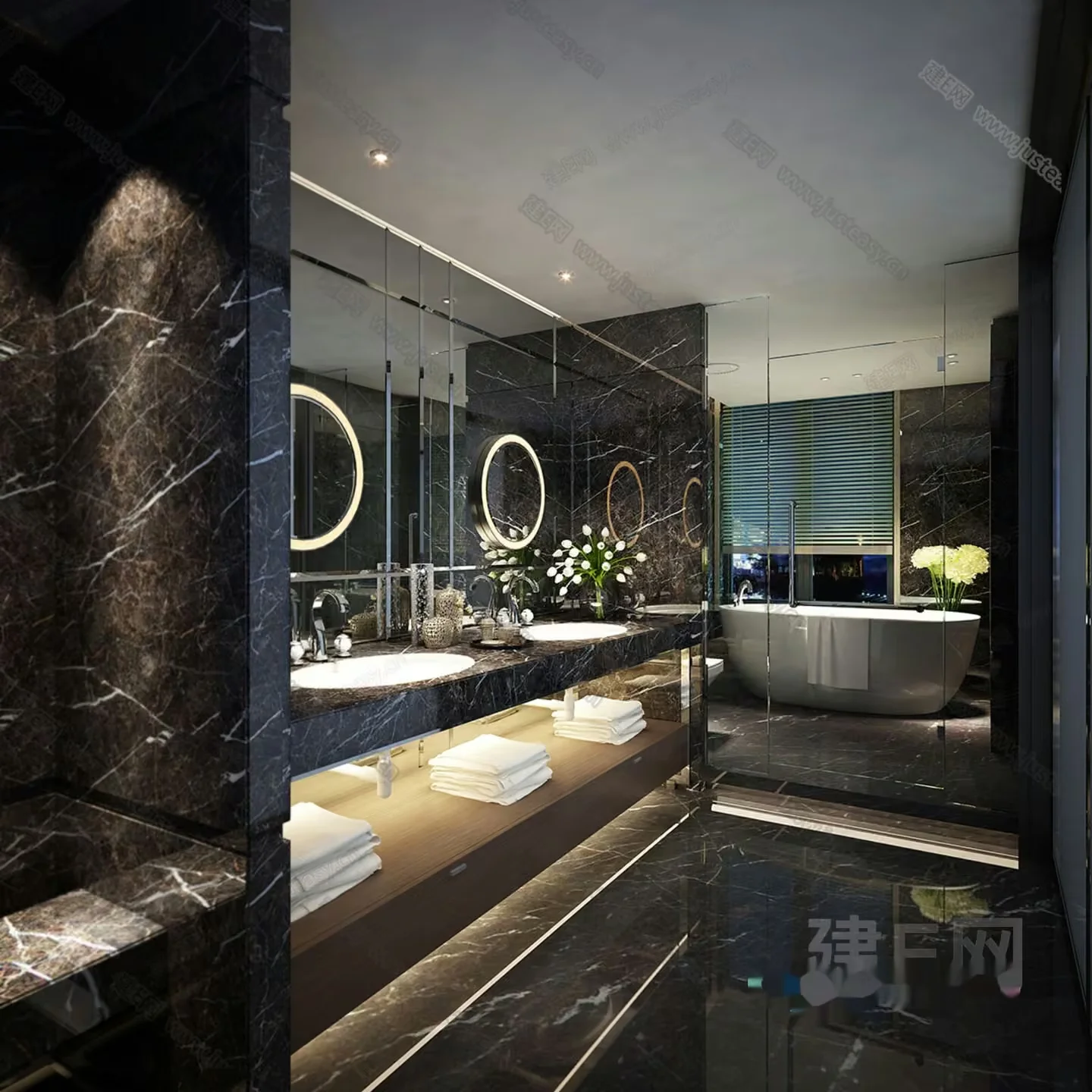 Modern Marble Bathroom 3D Model – 15985 – VRAY Render