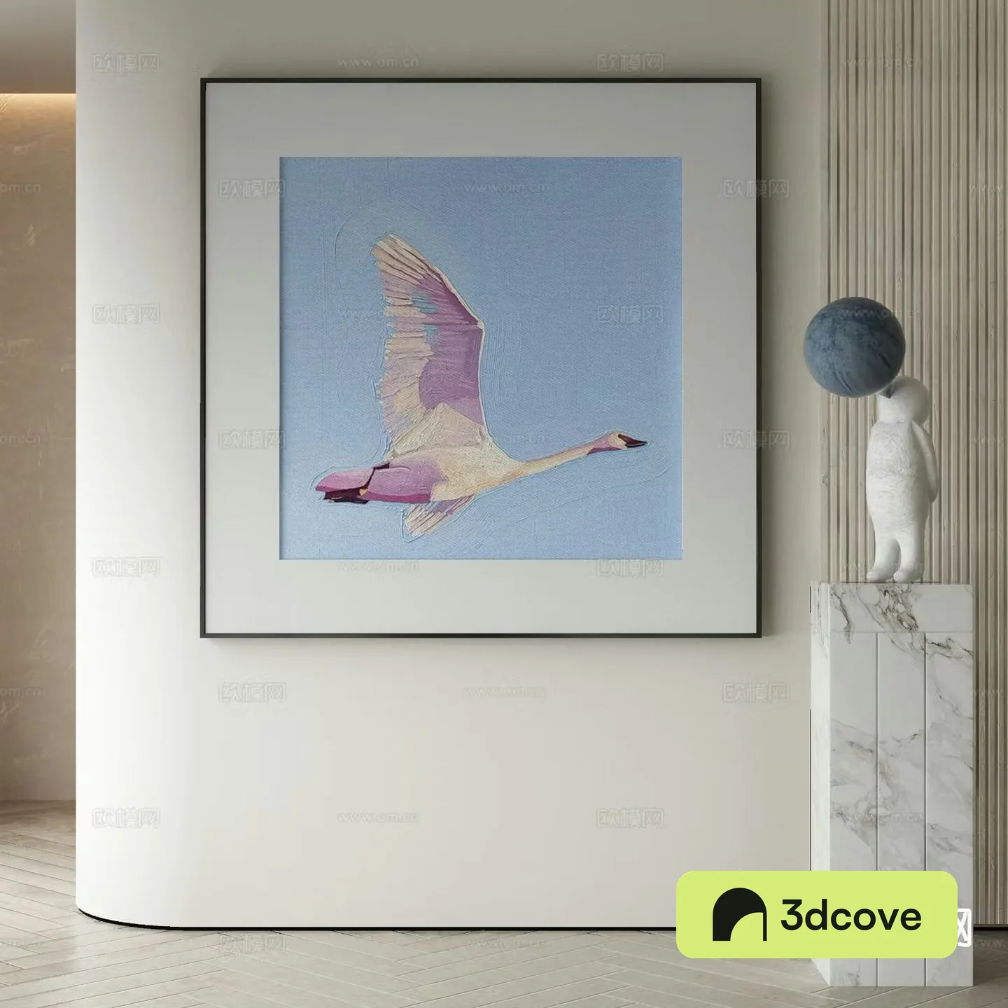 Modern swan painting decorative painting