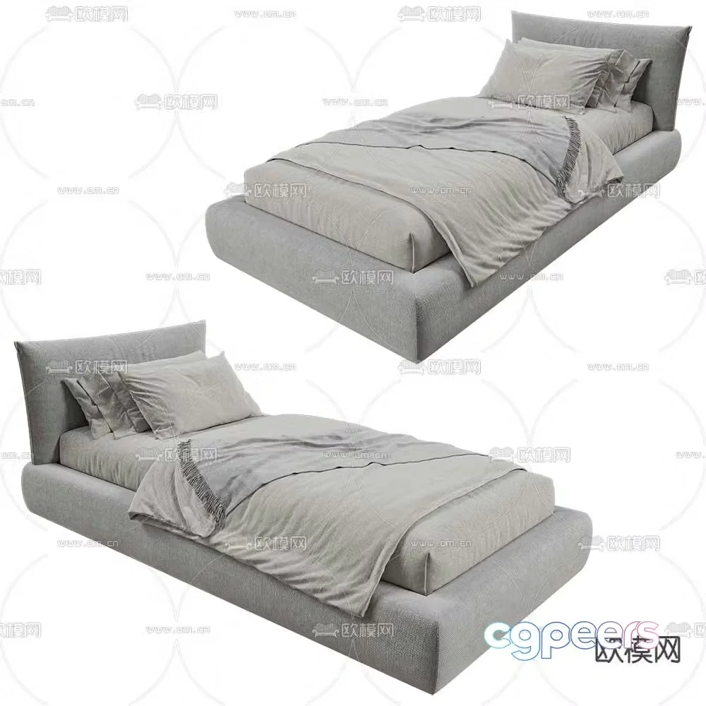 Beds one single bed 3d model