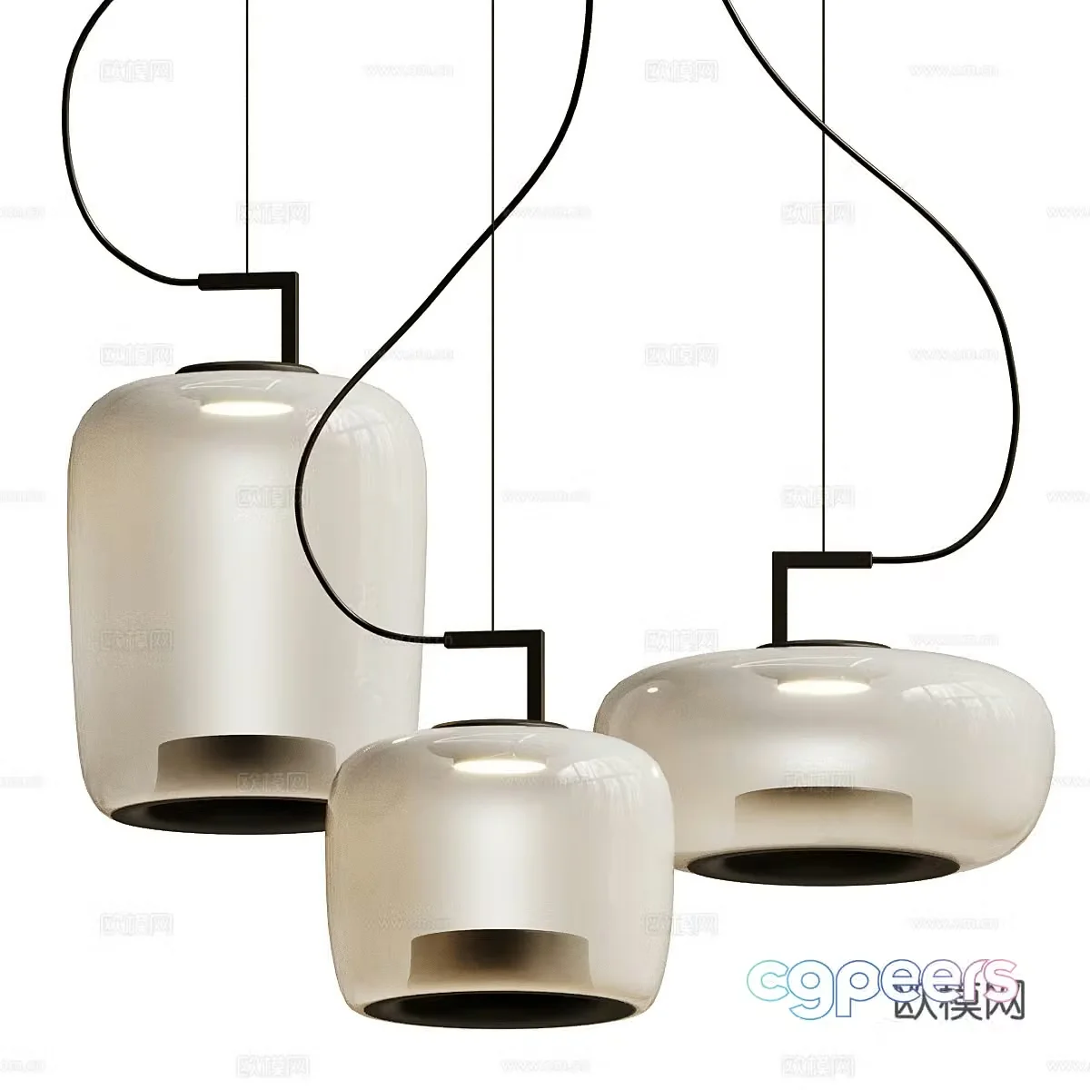 Simple chandelier Glass chandelier Bedside chandelier Restaurant chandelier Bar chandelier Chandelier Chandelier Combination 3D Model