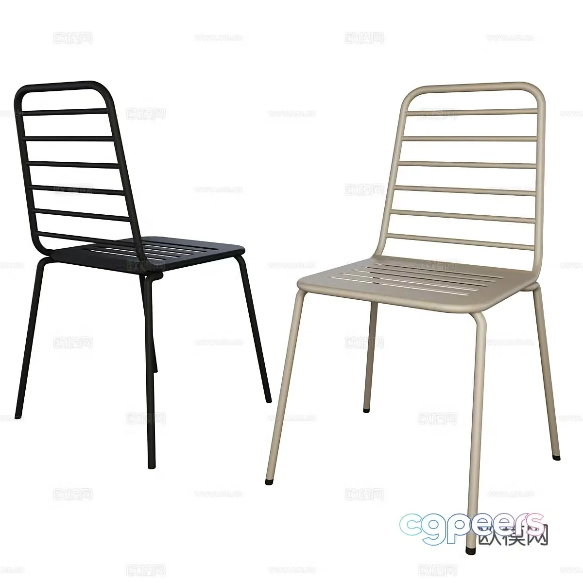 Modern minimalist stainless steel chair 3d model