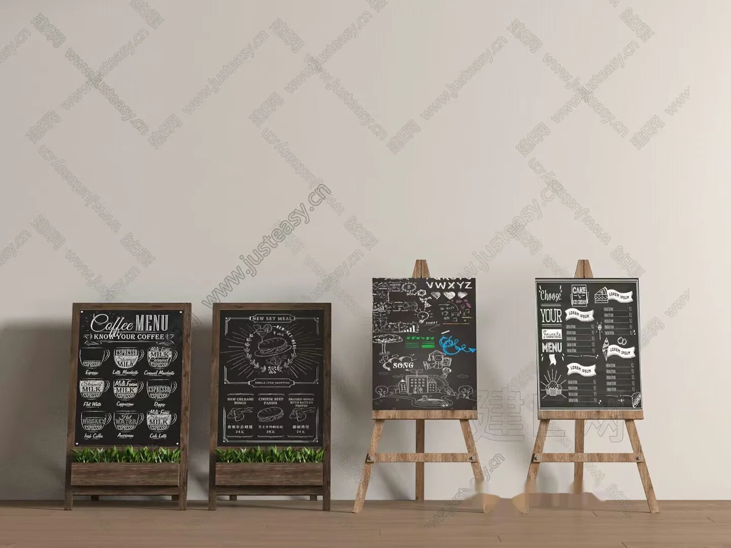 Modern Wooden Easels 3D Model – 8976 – VRAY Render