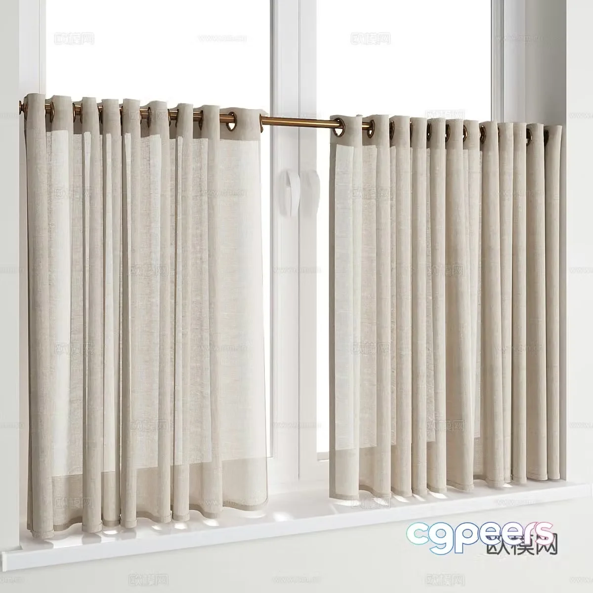 New Chinese shower curtain 3D model