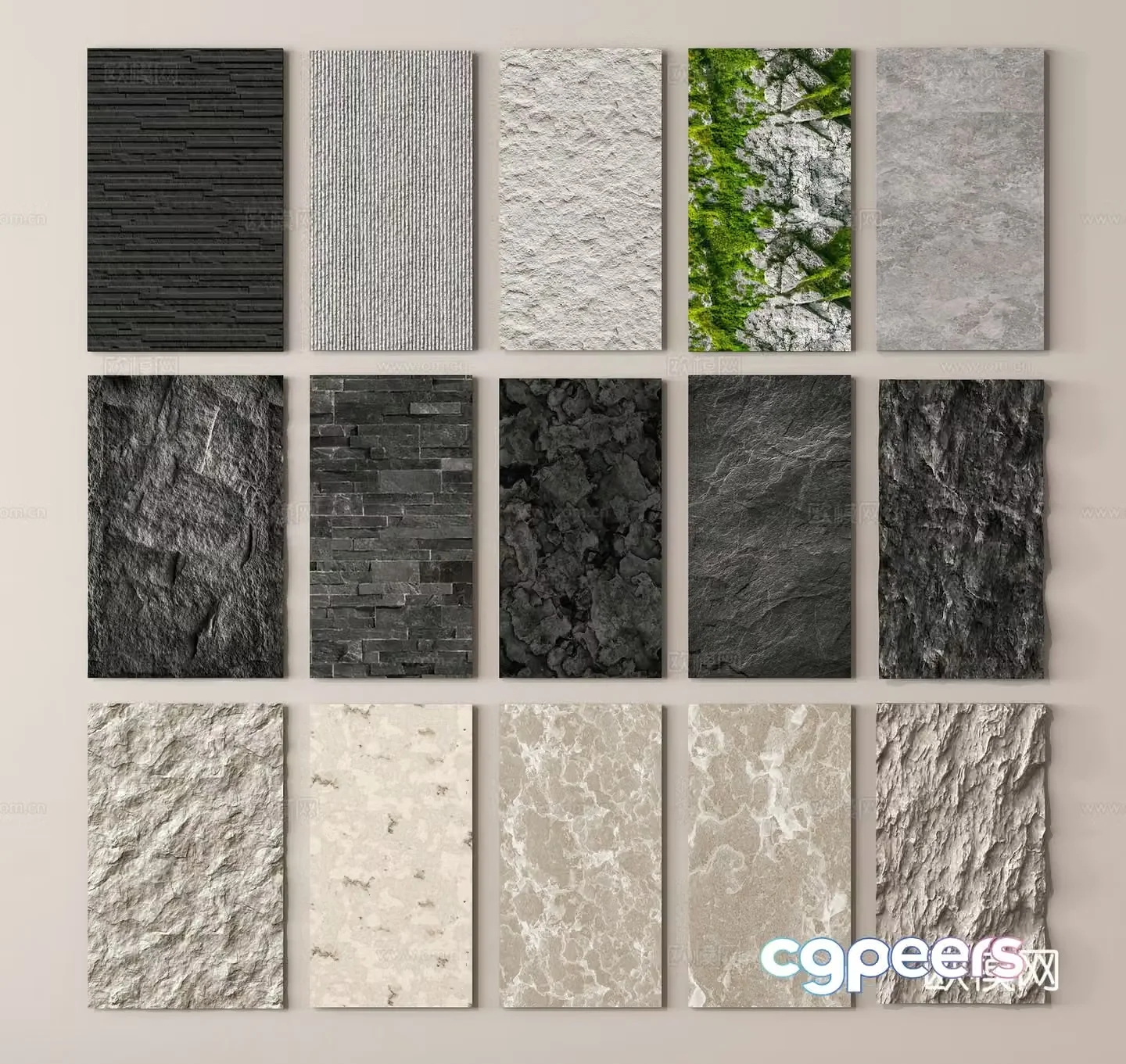 Stone marble stone wall panel terrazzo background wall 3d model