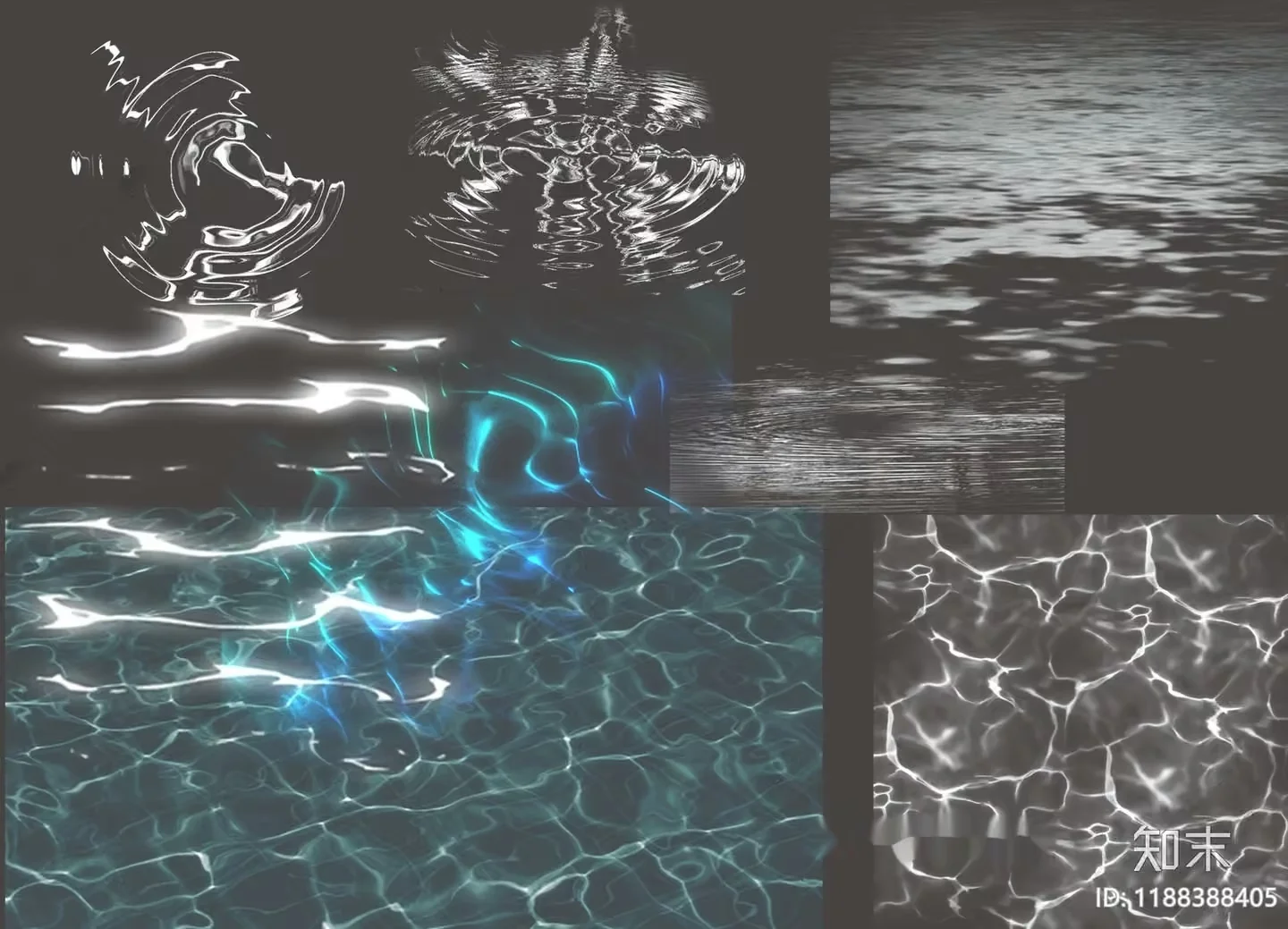 Water With Ripples And Light Reflections 3D Model – 3392 – VRAY Render