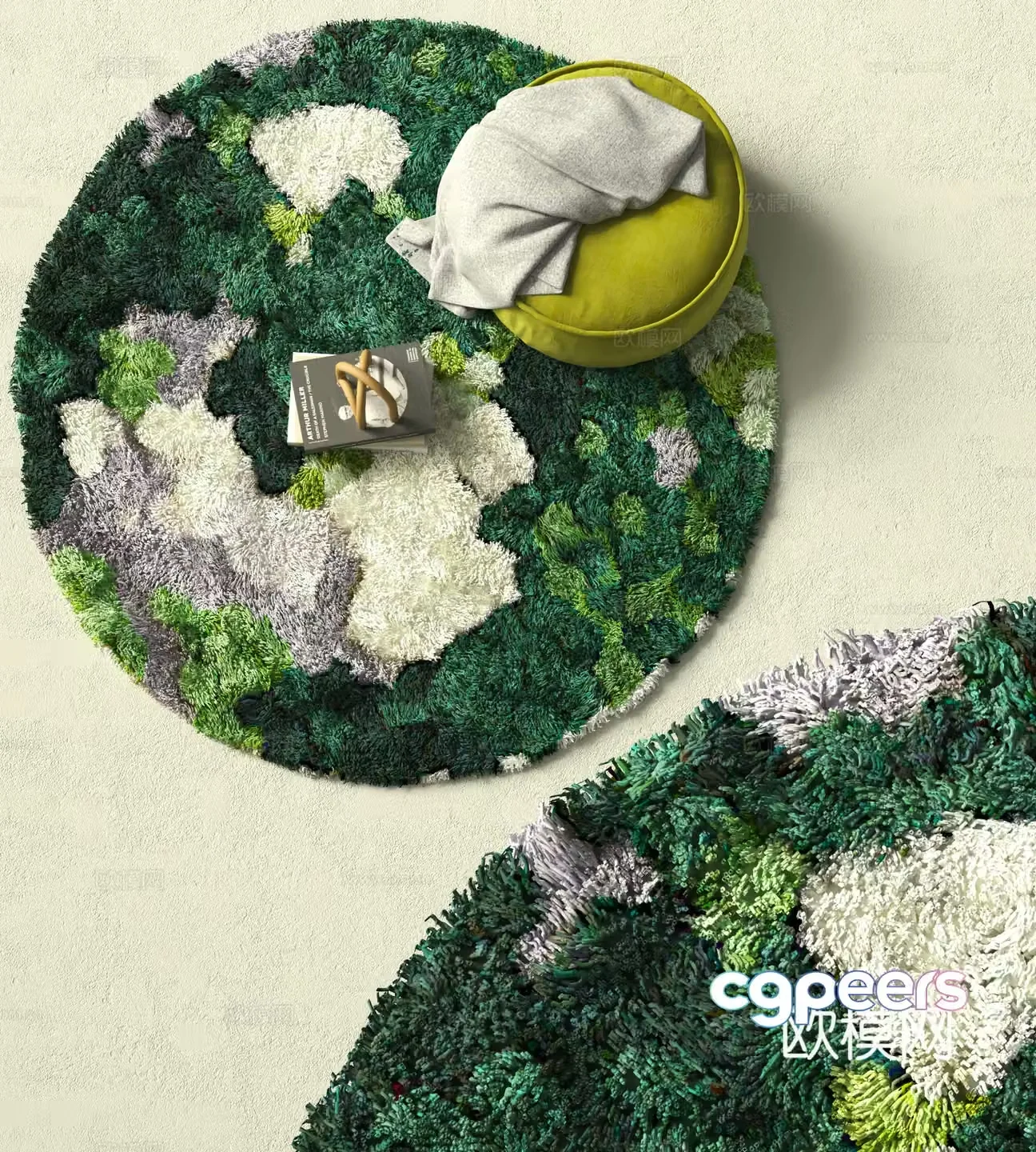 Modern round carpet 3d model