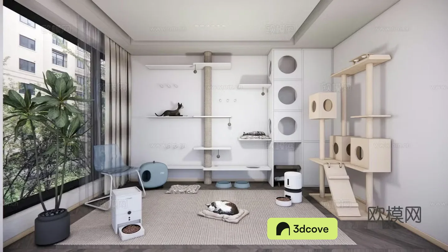 Modern pet entertainment room cat climbing frame