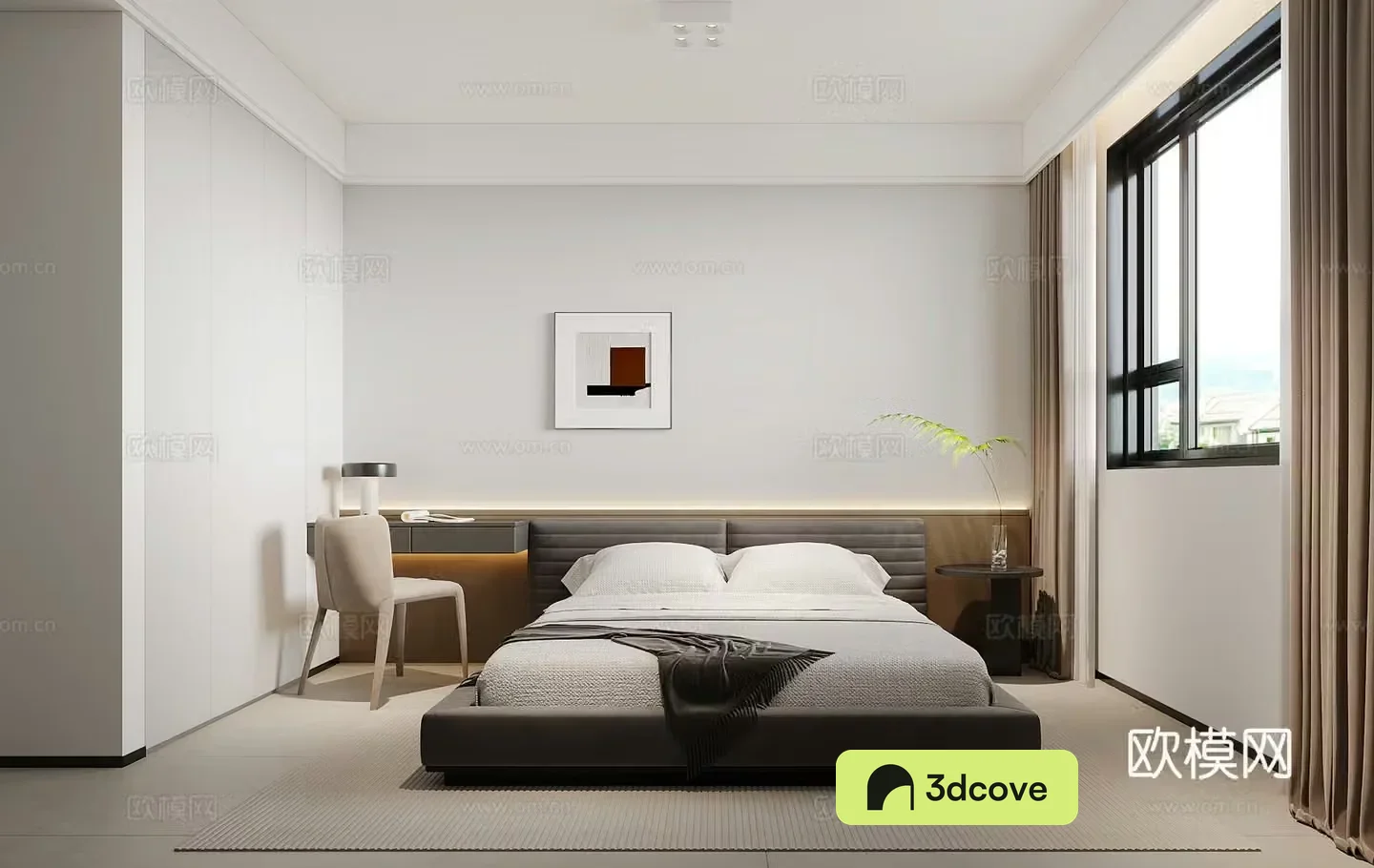 Modern minimalist bedroom