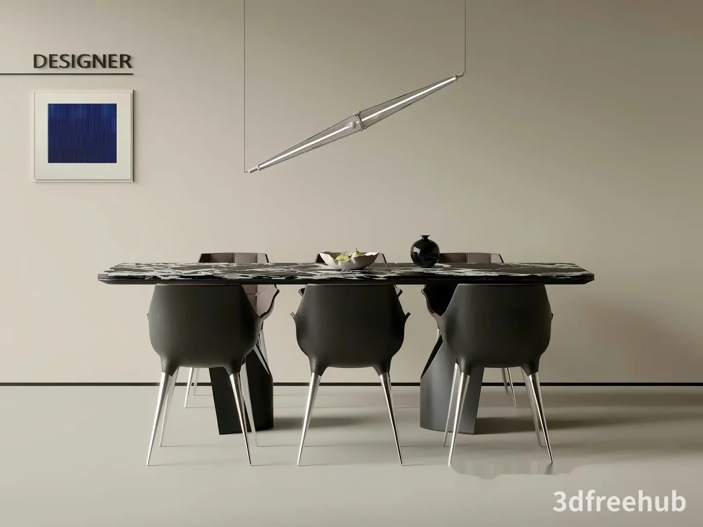 Modern Dining Table 3D Model – 23321 – VRAY Render