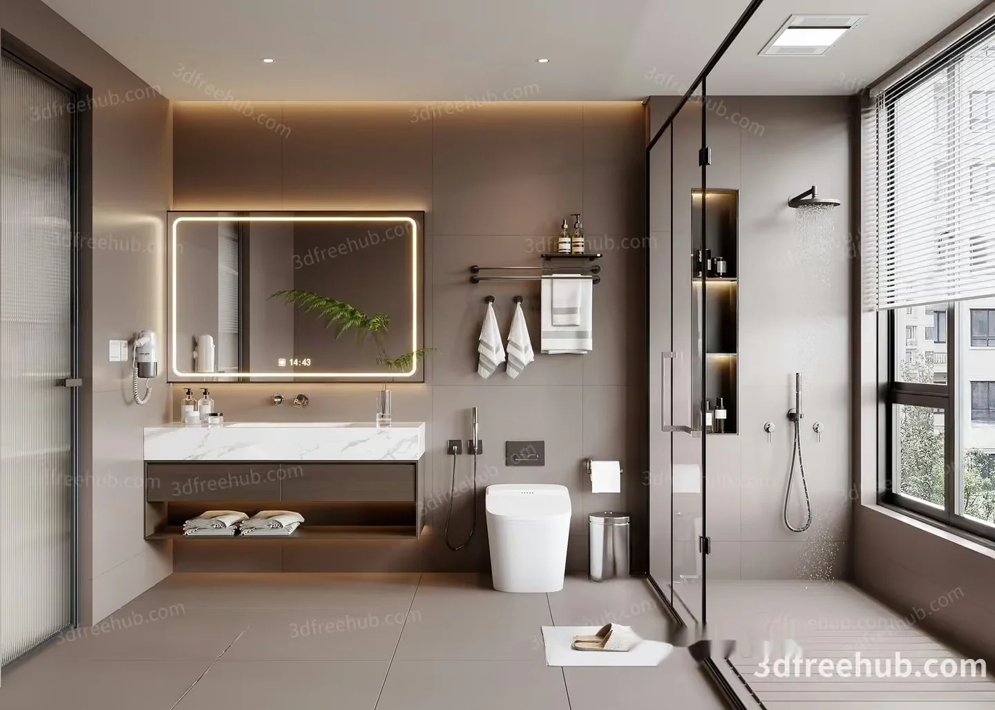 Modern Bathroom Decor 3D Model – 22041 – VRAY Render